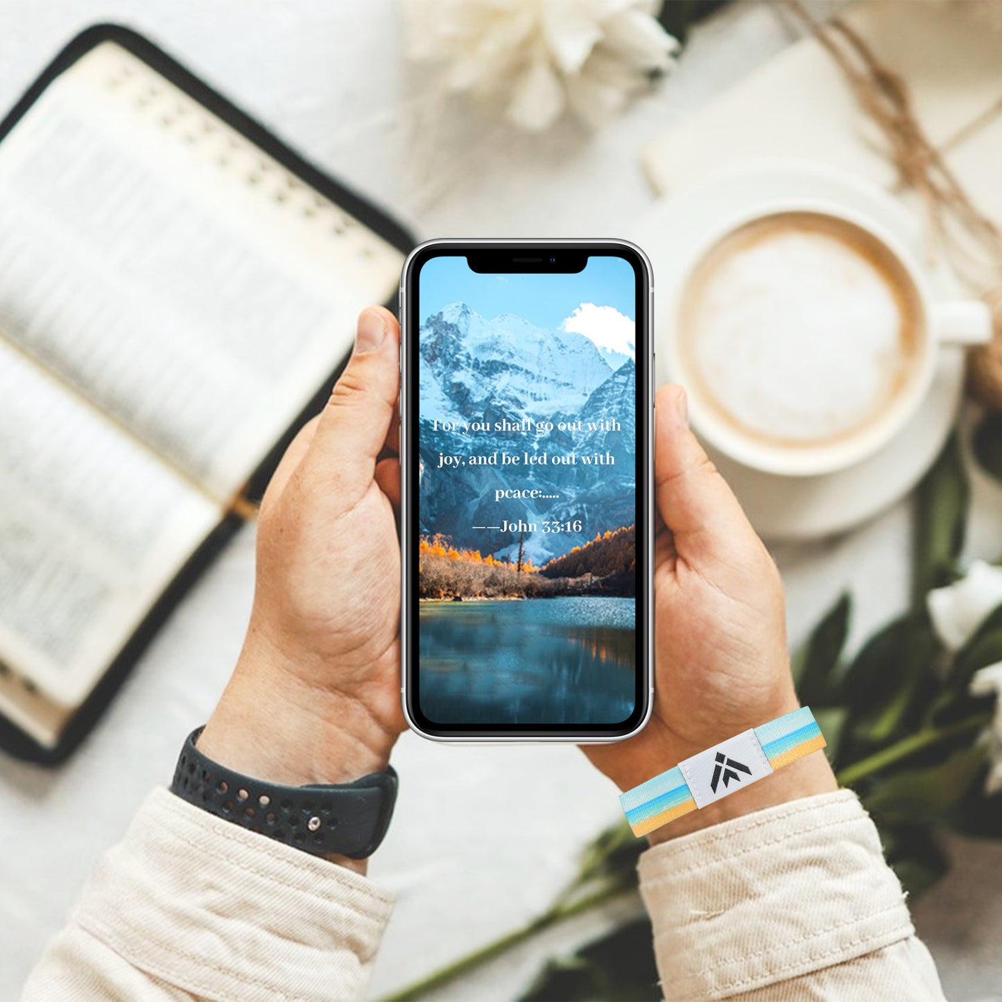 NFC Bible Verse Bracelet - Ocean
