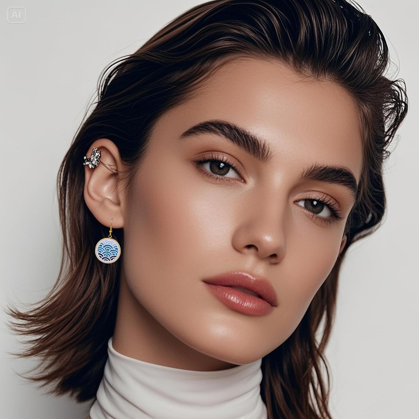 Handmade Embroidered Earrings C01