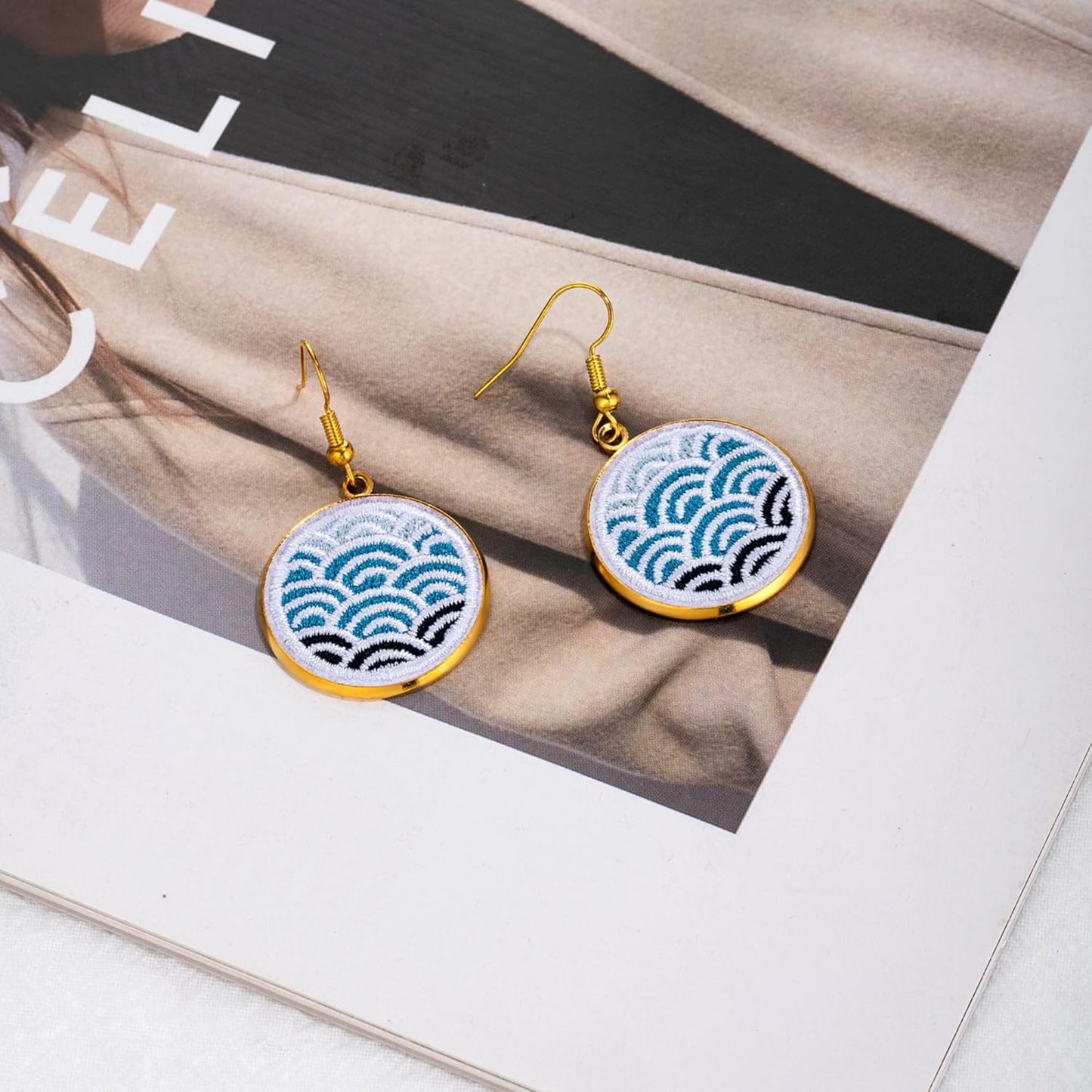 Handmade Embroidered Earrings C01